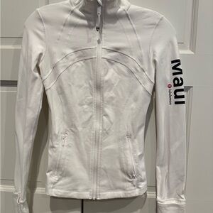 lululemon athletica White Full-Zip Utility Jacket with Maui Sleeve Logo